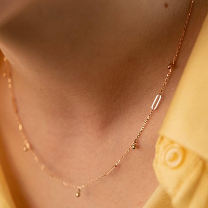 Колье с шариками в красном золоте кол02377 №6