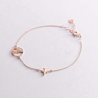 Браслет у червоному золоті "Навколосвітня подорож" б04574 №5