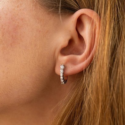 Серьги "Erika" с фианитами (белое золото) с09064 №4