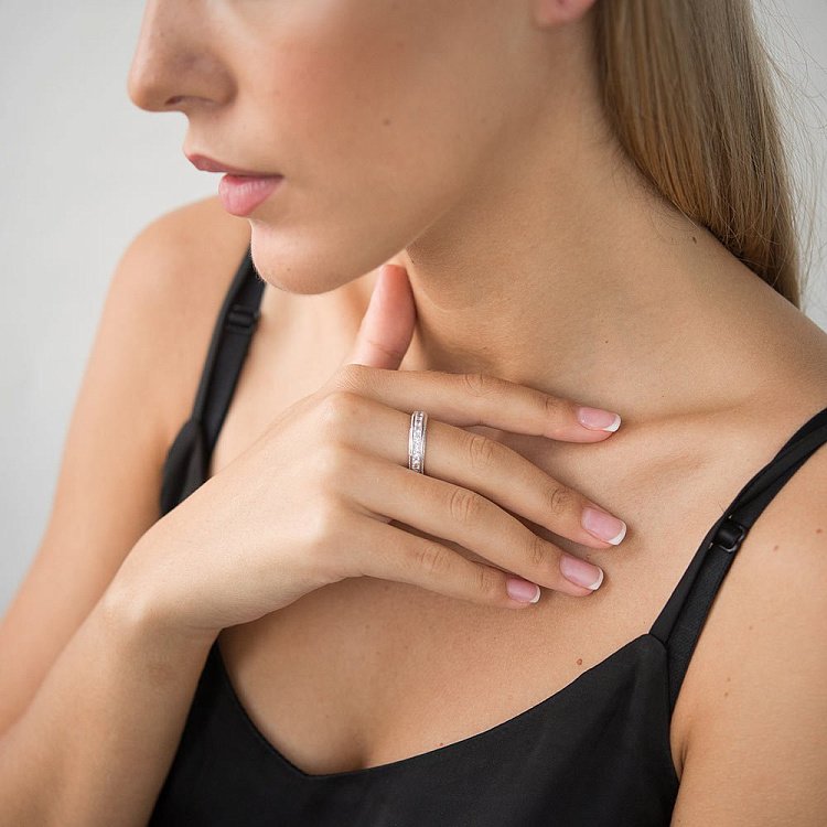 Срібний перстень "Комета" з фіанітами 112094 від ювелірного магазину Онікс - 2