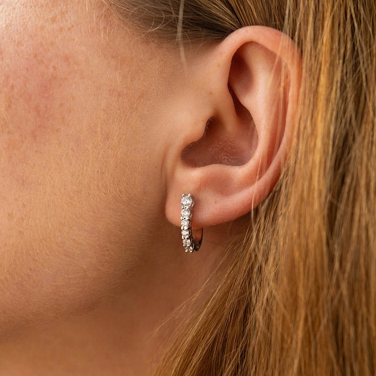 Серьги "Erika" с фианитами (белое золото) с09064 от ювелирного магазина Оникс - 3