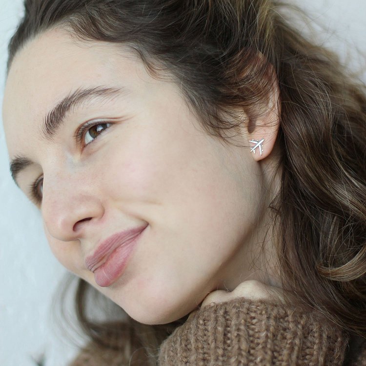 Золоті сережки-пусети "Літачок" с06678 від ювелірного магазину Онікс - 7