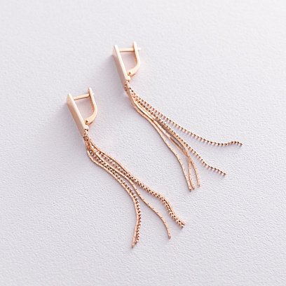 Серьги "Лаконичность" в красном золоте с06868