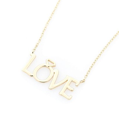 Золотое колье "Love" кол01214 №3