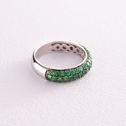 Золотое кольцо с цаворитами кб0444gl №4