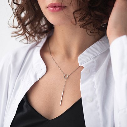 Срібне кольє - краватка "Муза" 181193 №4