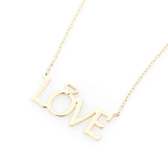 Золотое колье "Love" кол01214 №3