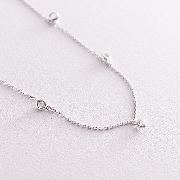 Кольє з білого золота з фіанітами кол01787 від ювелірного магазину Онікс - 2