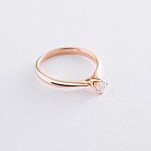 Золотое помолвочное кольцо (цирконий Swarovski) к06231 от ювелирного магазина Оникс - 2