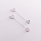 Висячі сережки "Сердечки" у сріблі 123260 от ювелирного магазина Оникс