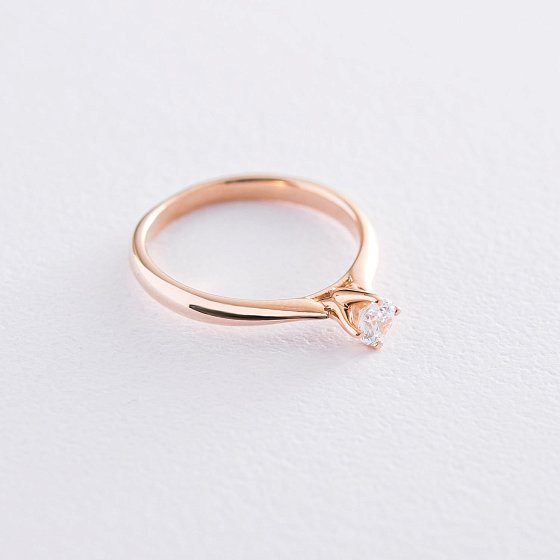 Золотое помолвочное кольцо (цирконий Swarovski) к06231 №3