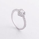 Серебряное кольцо "Сердечко" с фианитами 901-01568 от ювелирного магазина Оникс - 1