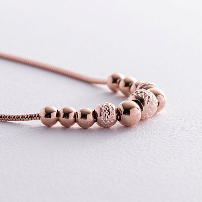 Браслет "Шарики" в красном золоте б04983 №3