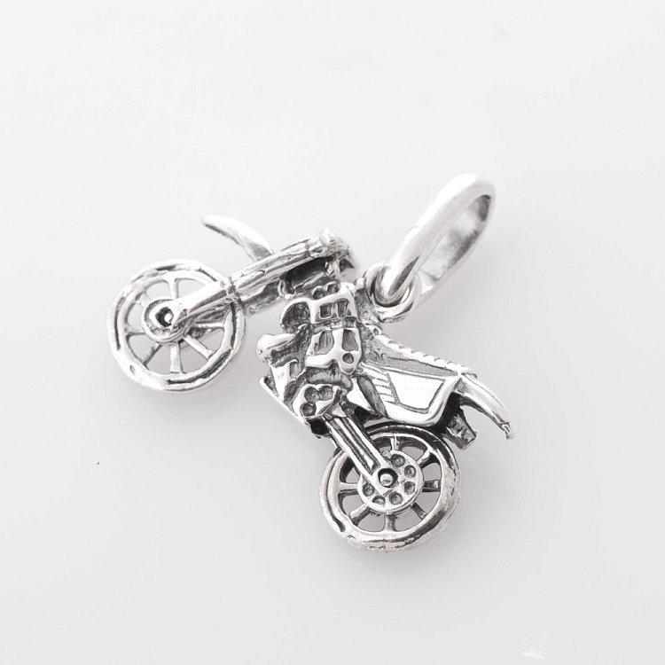 Серебряная подвеска "Мотоцикл" 13785 от ювелирного магазина Оникс - 1