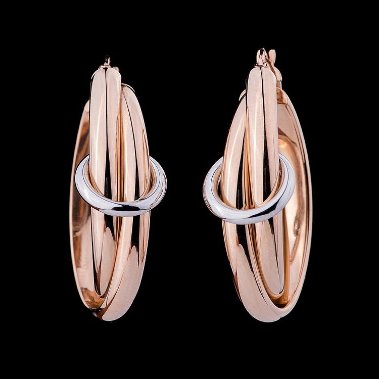 Золоті сережки-кільця с02399 від ювелірного магазину Онікс - 1