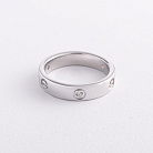 Срібна каблучка "Love" з фіанітами 112854 от ювелирного магазина Оникс