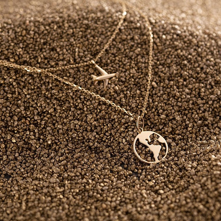 Колье в желтом золоте "Кругосветное путешествие" кол01685 от ювелирного магазина Оникс - 6