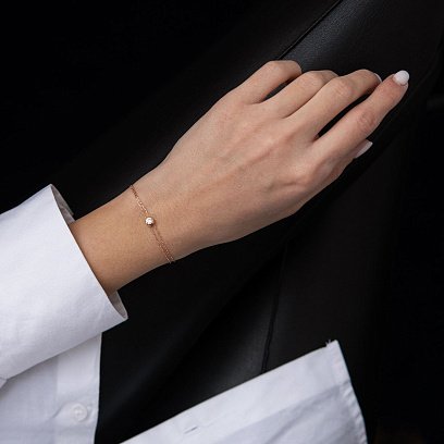 Золотий браслет з фіанітом б04036 №2