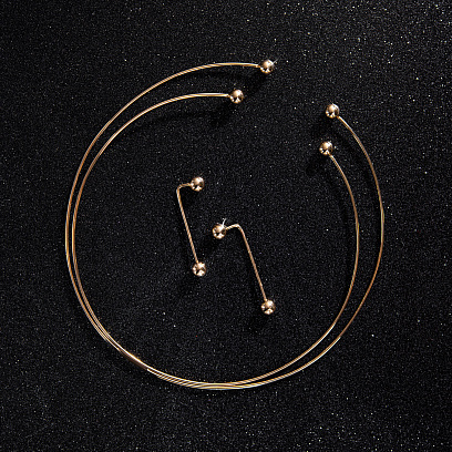 Сережки "Ophelia" з кульками (жовте золото) с09416 №4