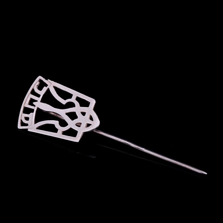 Серебряная заколка с гербом Украины "ДПС" 20029 от ювелирного магазина Оникс