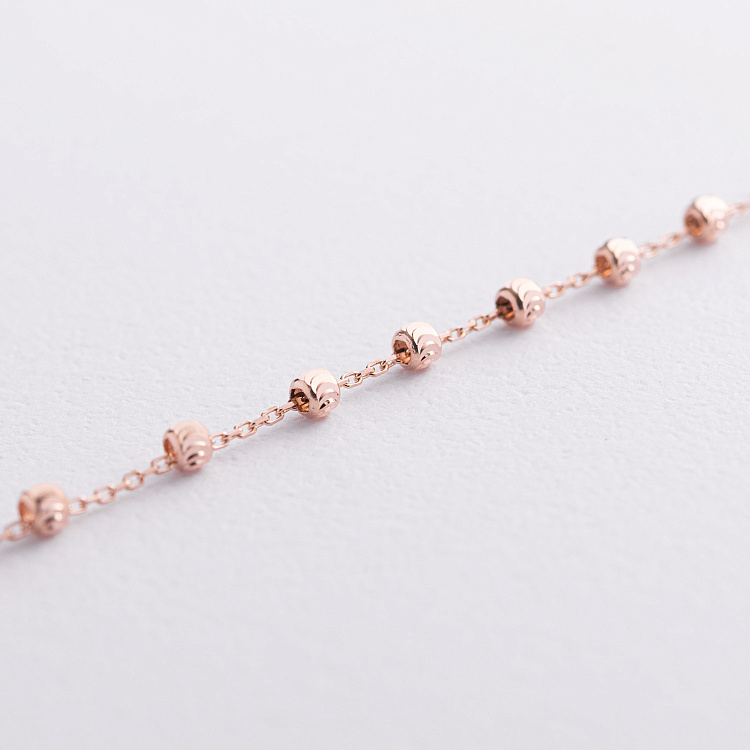 Браслет "Шарики" в красном золоте б05726 - 1 Браслет "Шарики" в красном золоте б05726 от ювелирного магазина Оникс - 1