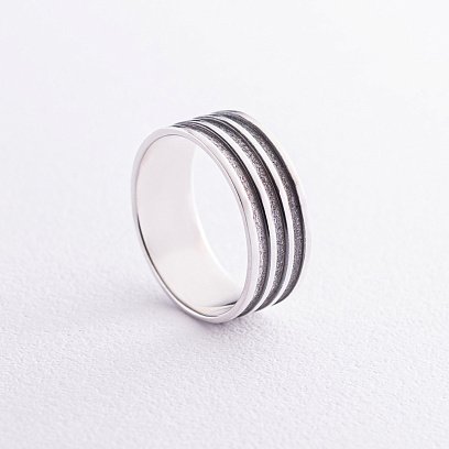 Серебряное кольцо "Линии" 11093