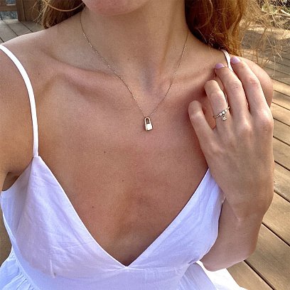 Колье "Замочек" в желтом золоте кол01895 №3