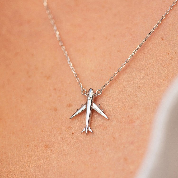 Золотое колье "Самолет" с фианитом кол02456 от ювелирного магазина Оникс - 5