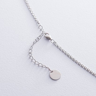 Двойное серебряное колье "Звездочки" с фианитами 18945 №3