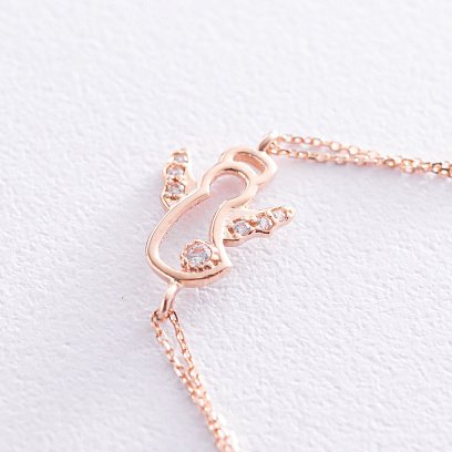 Золотой браслет "Ангелочек" с фианитами б04481 №2