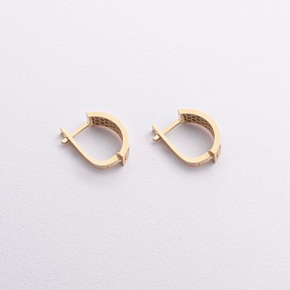 Сережки "Love" у жовтому золоті с09343 №2