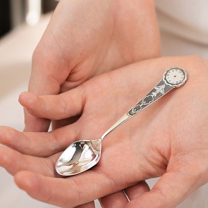 Серебряная ложка "Часики" 24040 №2