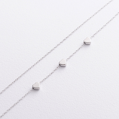 Серебряное колье "Сердечки" 908-00885 №3