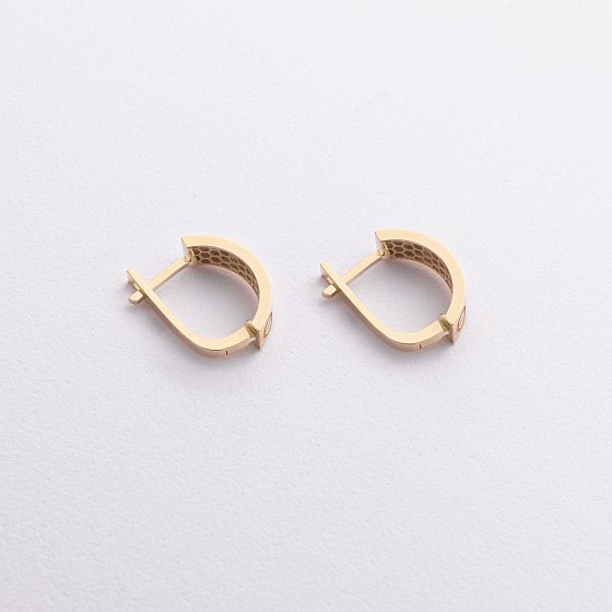 Сережки "Love" у жовтому золоті с09343 №3