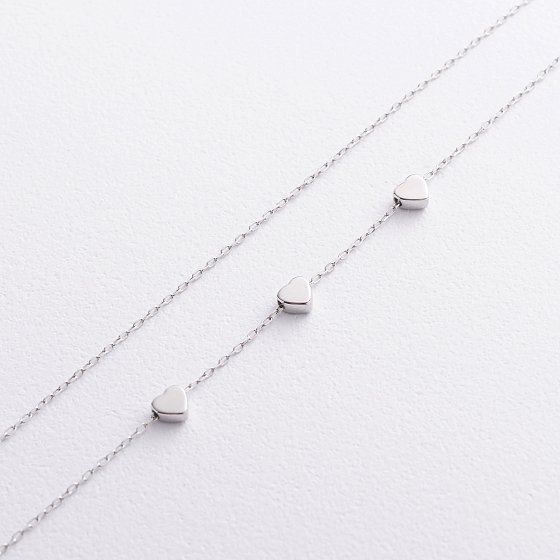 Серебряное колье "Сердечки" 908-00885 №5
