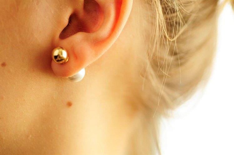 Золотые серьги c жемчугом с0527 от ювелирного магазина Оникс - 5