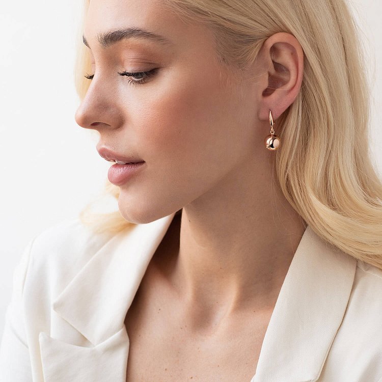 Золоті сережки "Кульки" 470191 від ювелірного магазину Онікс - 2