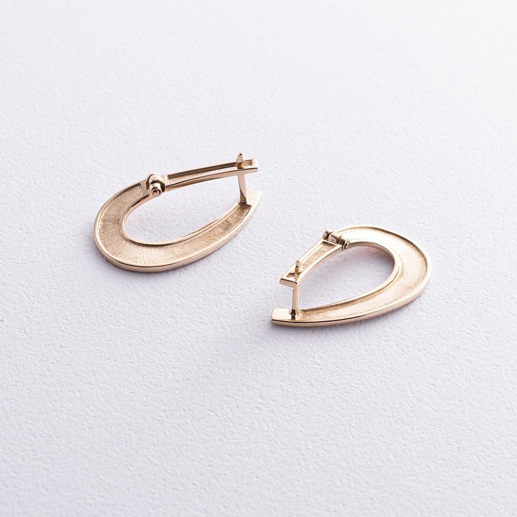 Серьги "Капельки" в желтом золоте с08524 от ювелирного магазина Оникс - 3