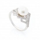 Срібний перстень з фіанітами і культ. прісн. перлами 111863 от ювелирного магазина Оникс