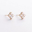 Сережки - пусети "Fleur" у жовтому золоті (діаманти) сб0690cha от ювелирного магазина Оникс