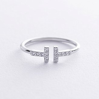Кольцо "Tina" в белом золоте (фианиты) к05836