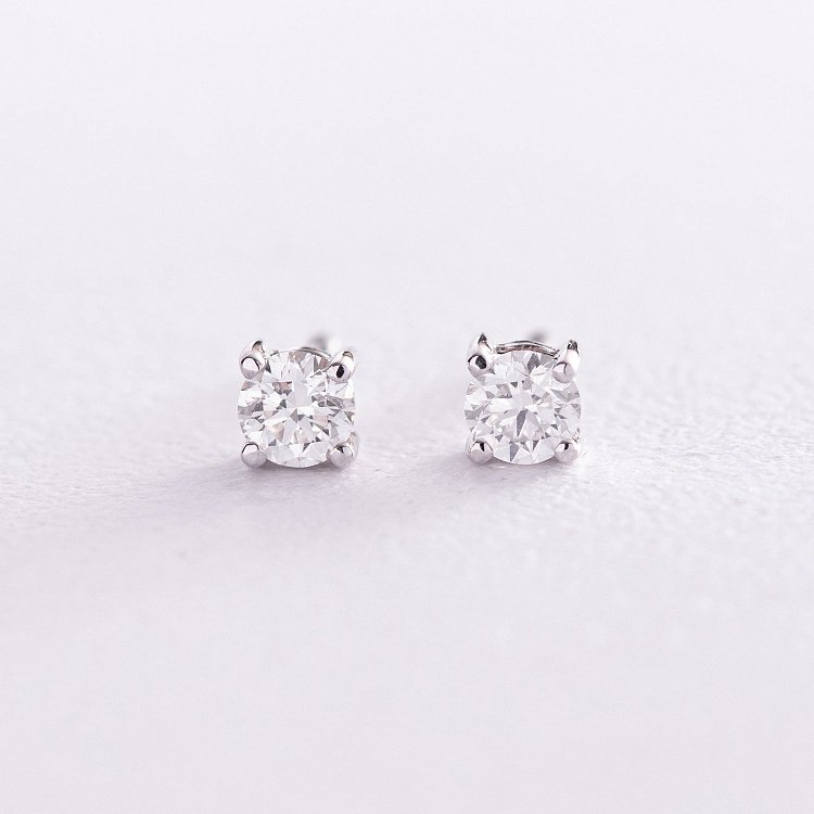 Золоті сережки - пусети з діамантами сб0393 від ювелірного магазину Онікс - 4