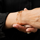 Жорсткий браслет "Конюшина" в жовтому золоті (фіаніти) б05745 от ювелирного магазина Оникс - 3