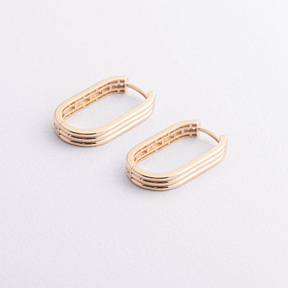 Сережки "Jenny" з фіанітами (жовте золото) с09579 №2