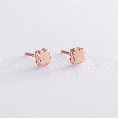 Золоті сережки - пусети "Конюшина" с07536