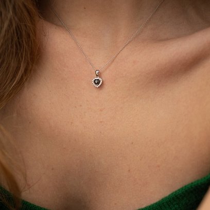 Золотое колье "Сердечко" с бриллиантами колб0097di №4