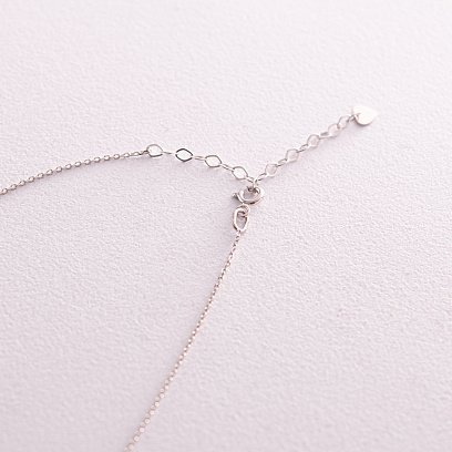 Подвійне золоте кольє - краватка "Українка" (сині та жовті фіаніти) кол02332 №5