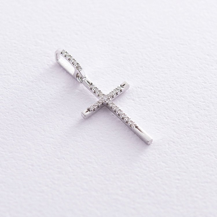 Золотий хрестик з діамантами п313 від ювелірного магазину Онікс