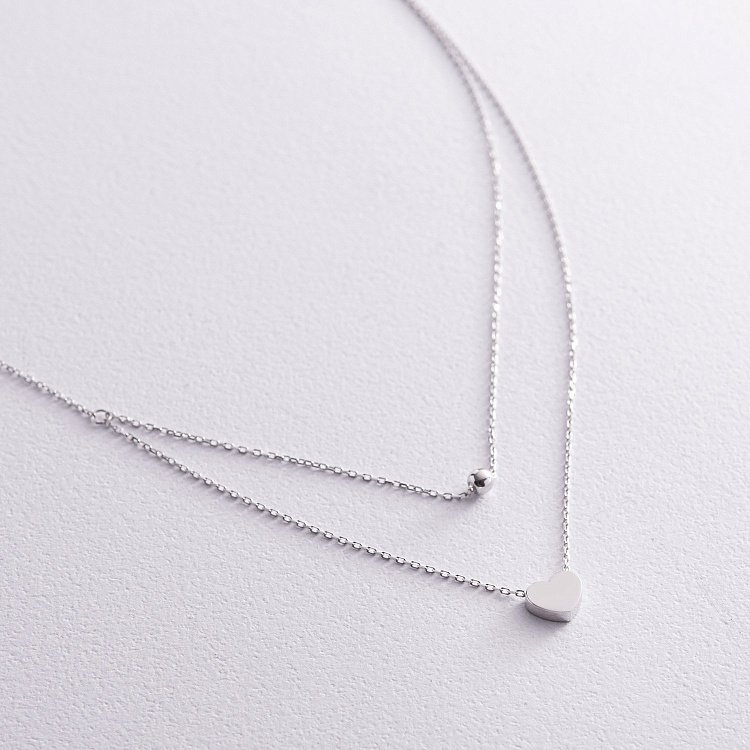 Двойное золотое колье "Шар и сердечко" кол02279 от ювелирного магазина Оникс - 3