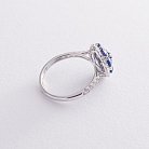 Золотое кольцо с синими сапфирами и бриллиантами R01757mi от ювелирного магазина Оникс - 2